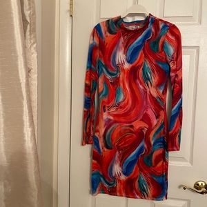 Colorful Fashion Nova Bodycon Dress. Size XL.
